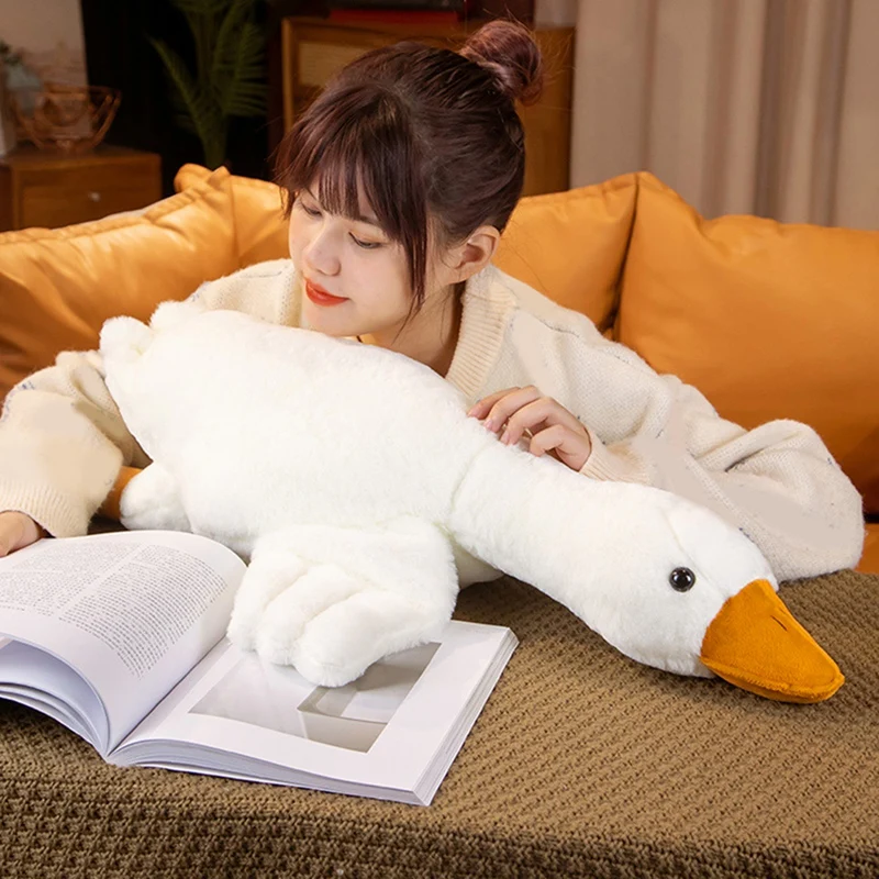 Cotton Cloth Pillow Toy Cute White Goose Stuffed Animal Duck Plush Pillow,Super Soft Hugging Pillow,Swan Pillow