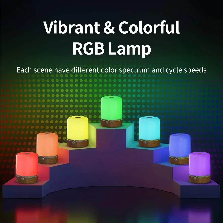Rechargeable Touch Night Light Motion Sensor LED Table Lamp 8 Color Dimmable Portable Living Room Bedroom Bedside Night Lamp