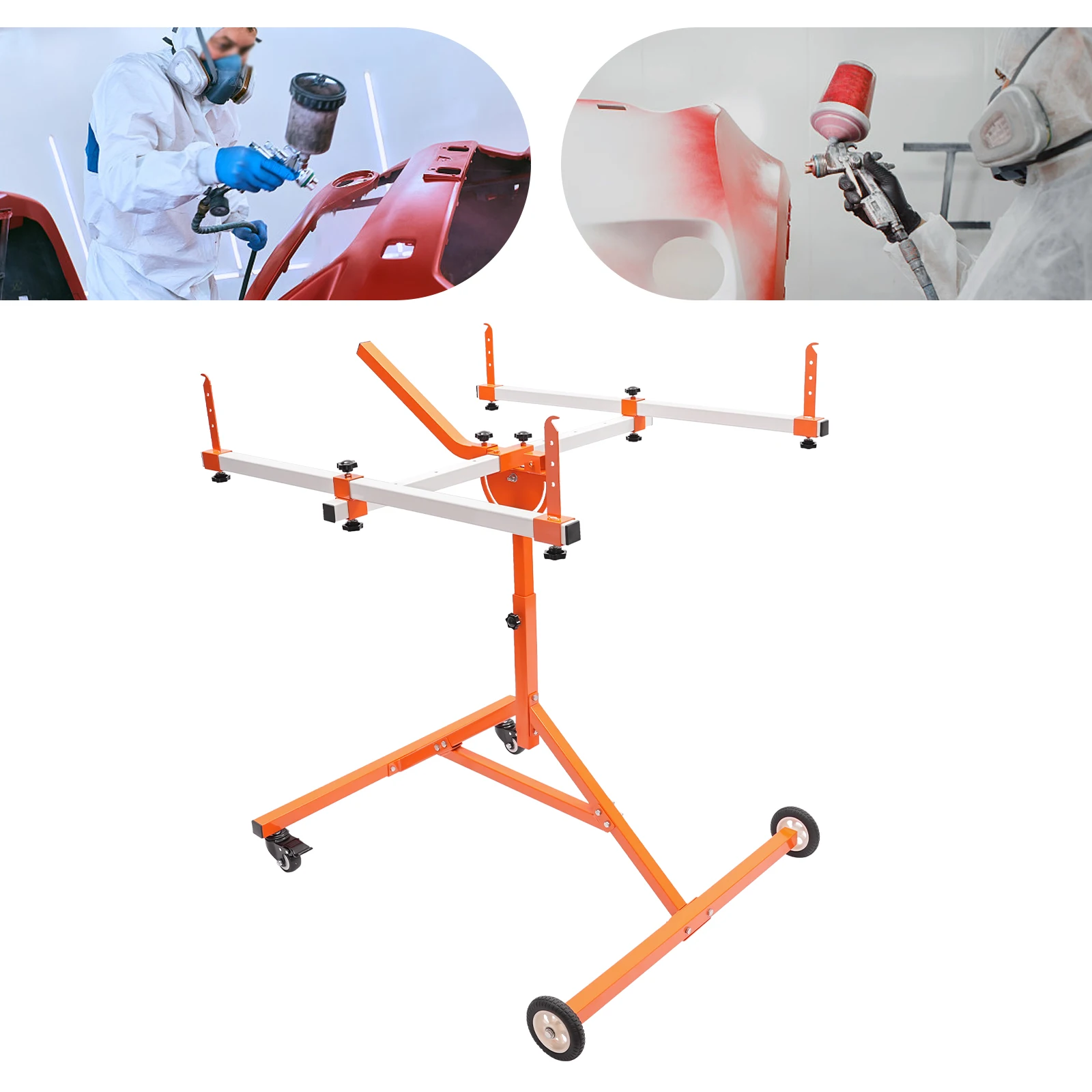 

4 Wheels Adjustable Auto Multi-functional Bodyshop Tools Rotating Car Parts Repair Painting Spray Paint Panel Stand