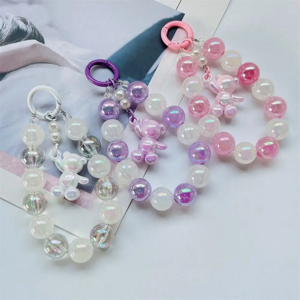 Strap For Cellphones Keys Holder Hanging Rope ID Badge Strap Bear Hand Starp Rhinestone Crystal Lanyard Phone Antitheft Holder