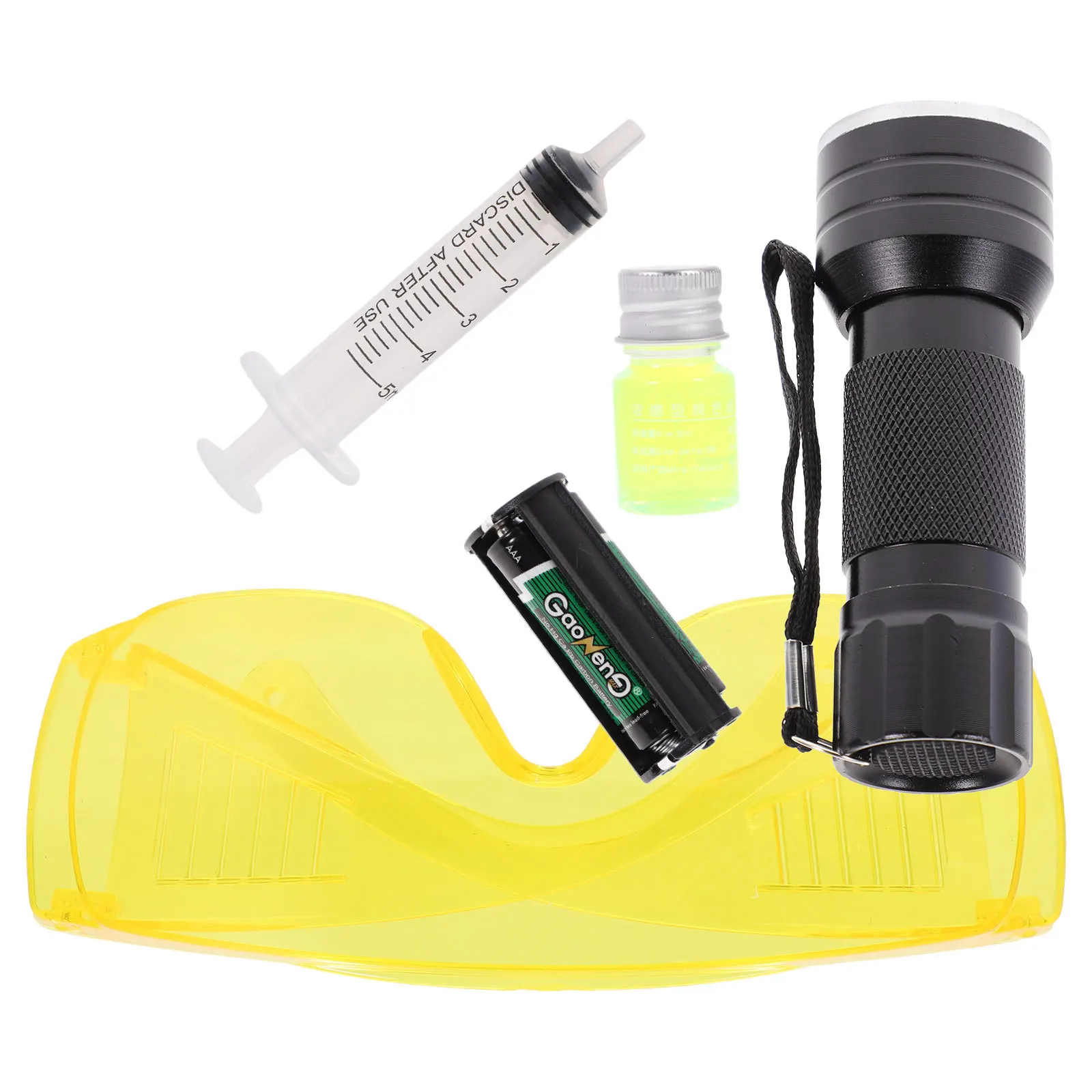 

1Set Car Air Conditioner Leak Kit Complete Leak Test Flashlight Tool for Ac Refrigerant Detection Auto Household