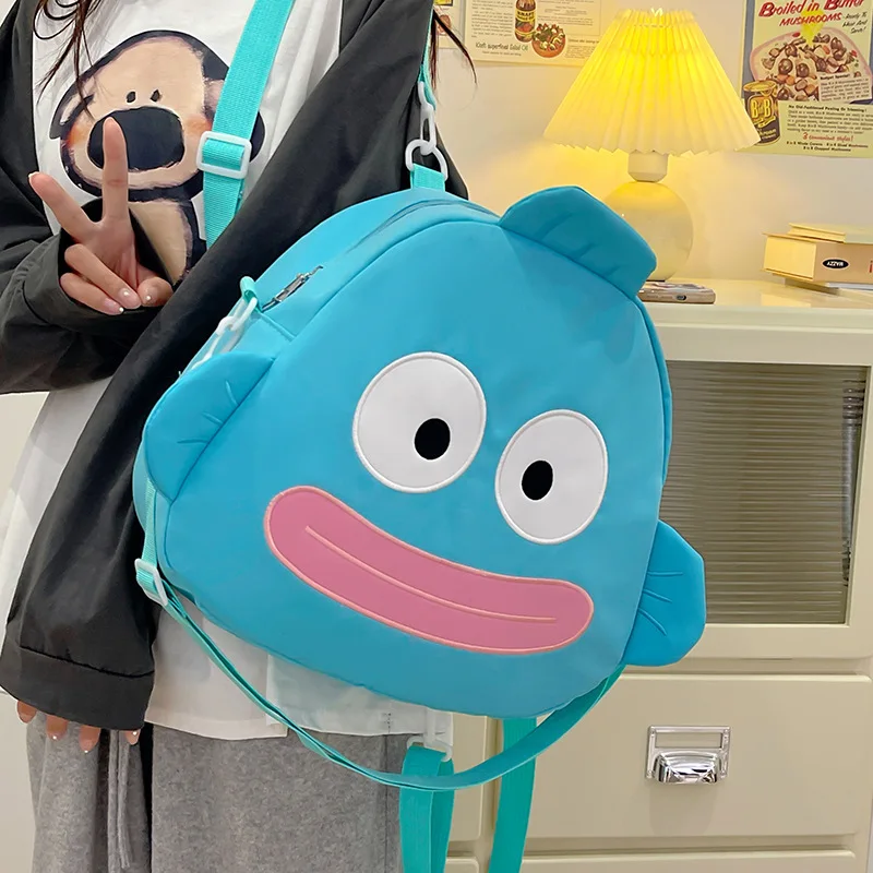 Sanrio Hangyodon kawaii Anime Backpack Nylon Travel Shoulder Bag Multi-Purpose Bag Diagonal Crossbody Bags Handbag