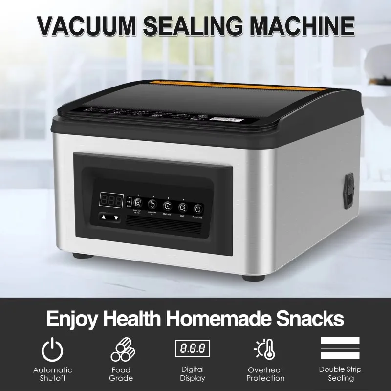 Tabletop Electric Vacuum Sealer Machine 110V 220V For Home Kitchen Small Business Dry Moist Food Storage Bag Sealing