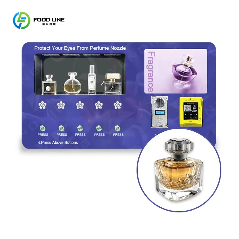 

Fully Automatic Perfume Spray Dispenser Credit Card Coin Cash Payment Smart Cologne Vending Machine