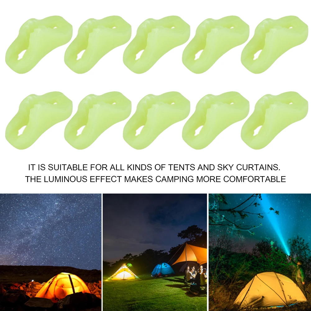 Outdoor Camping Luminous Tent Rope Buckle Canopy Triangle Tightening Buckles Set - view 5