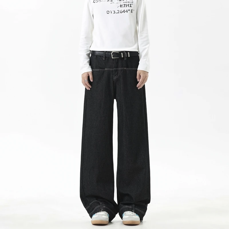 American High Street Baggy Jeans Men's and Women's Retro Personalized Mopping Trousers Loose Straight Wide-leg Trousers