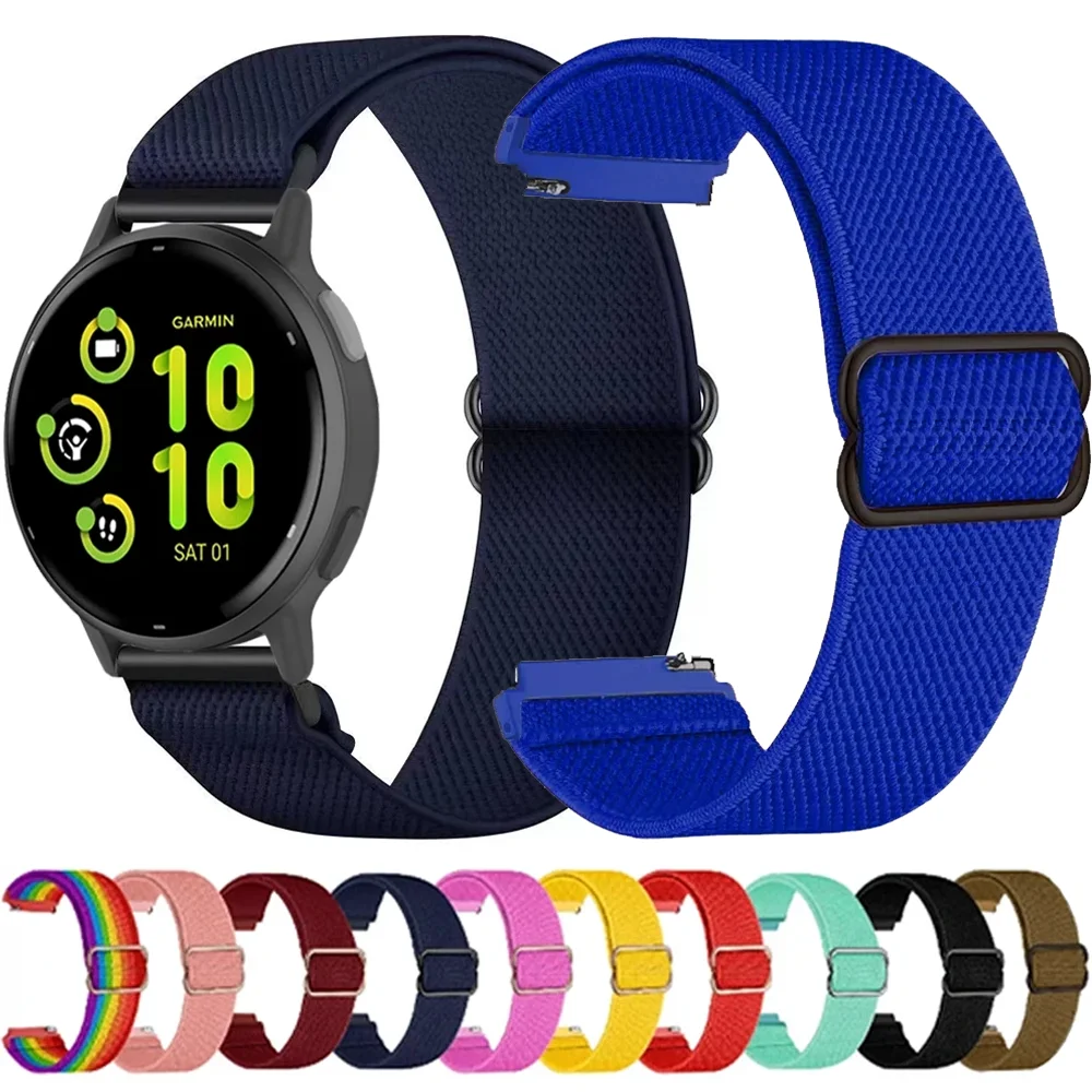 Nylon-Schlaufenarmband für Garmin Forerunner 965 55 165 265/Active 6-5/Venu 3-2 Huawei Watch 5 GT6 Armband für Garmin Vivomove Trend