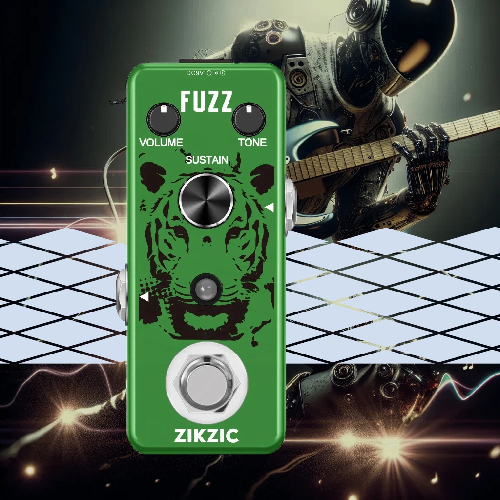 ZIKZIC STAX Rowin Guitar Effects Pedal Fuzz True Bypass Mini Size Fuzzy Sustain Great Performence Metal Case Megadath FZ-03