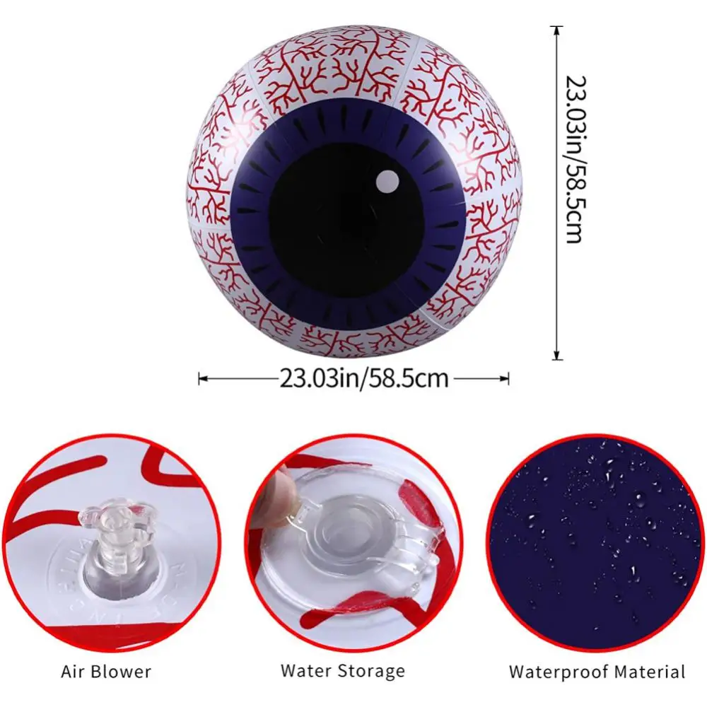 Halloween Party Waterproof Revolve Pvc Remote Control Stage Prop Inflatable Eye Ball Anti Fading Oversized Led Eyeball