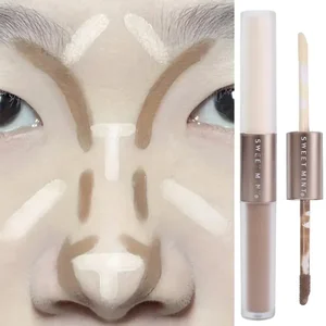 Двухсторонняя осветляющая искусственная кожа 2 в 1 консилер карандаш цементный серый трехмерные тени для носа бронзеры ручка для макияжа