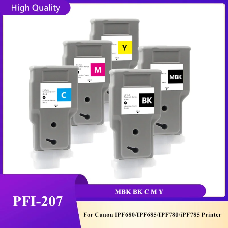 Compatible PFI-207 PFI207 PFI 207 Color Ink Cartridge For Canon IPF 680 685 780 785 IPF680 IPF780 Printer