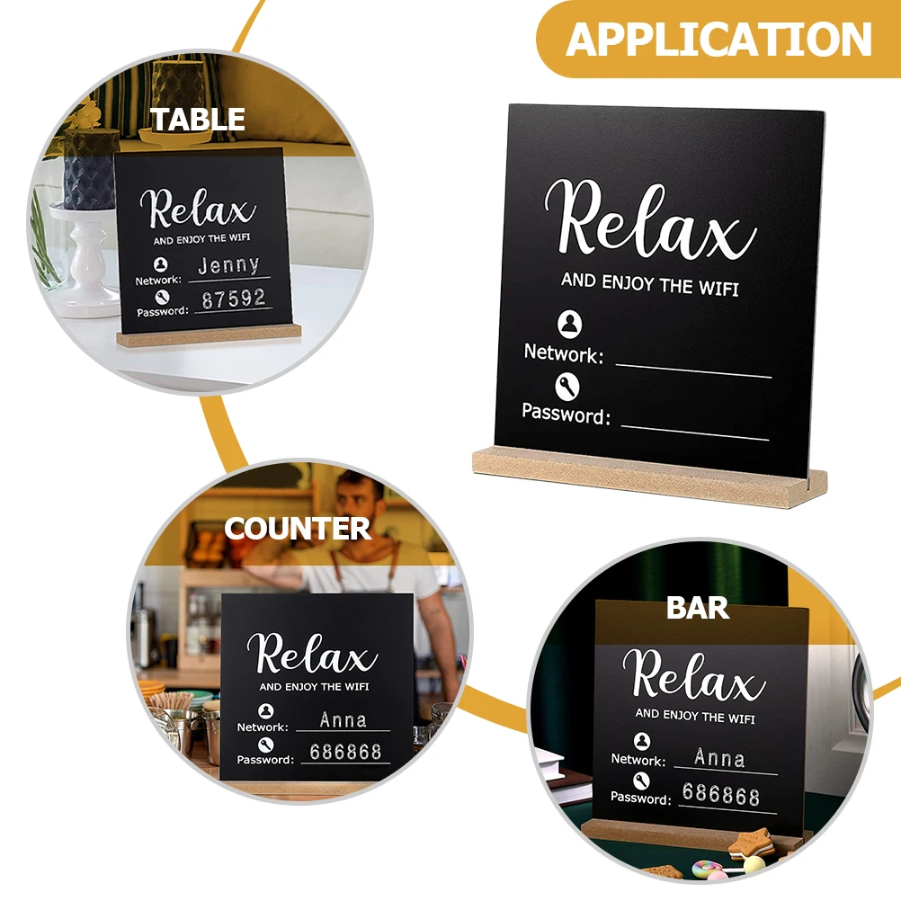 

Password Wooden Double Sided Account Password For Hotel Home Restaurant Wifi Network Reminder Desk Sign Blackboard Style