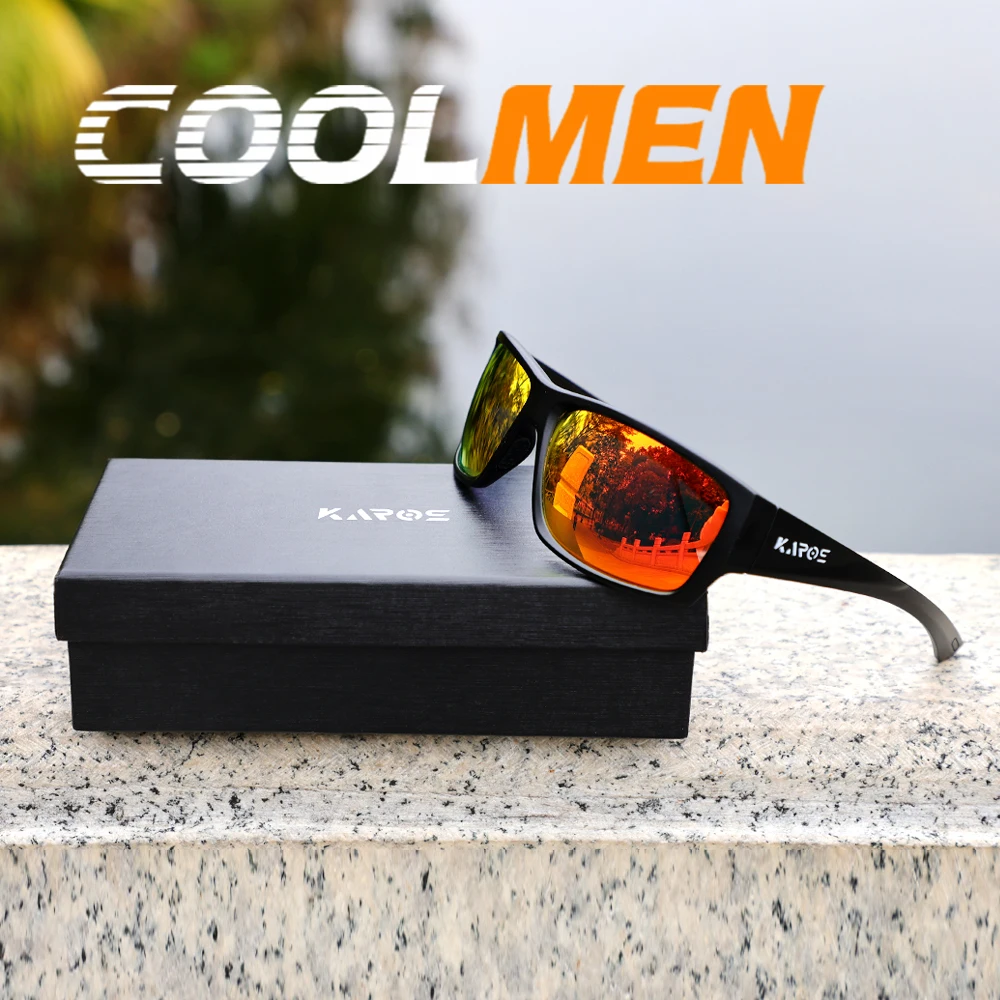 

COOLMEN 2022 Square Men's Polarized Sunglasses Outdoors Lifestyle Coating Sun Glasses New Matching Colors With Box