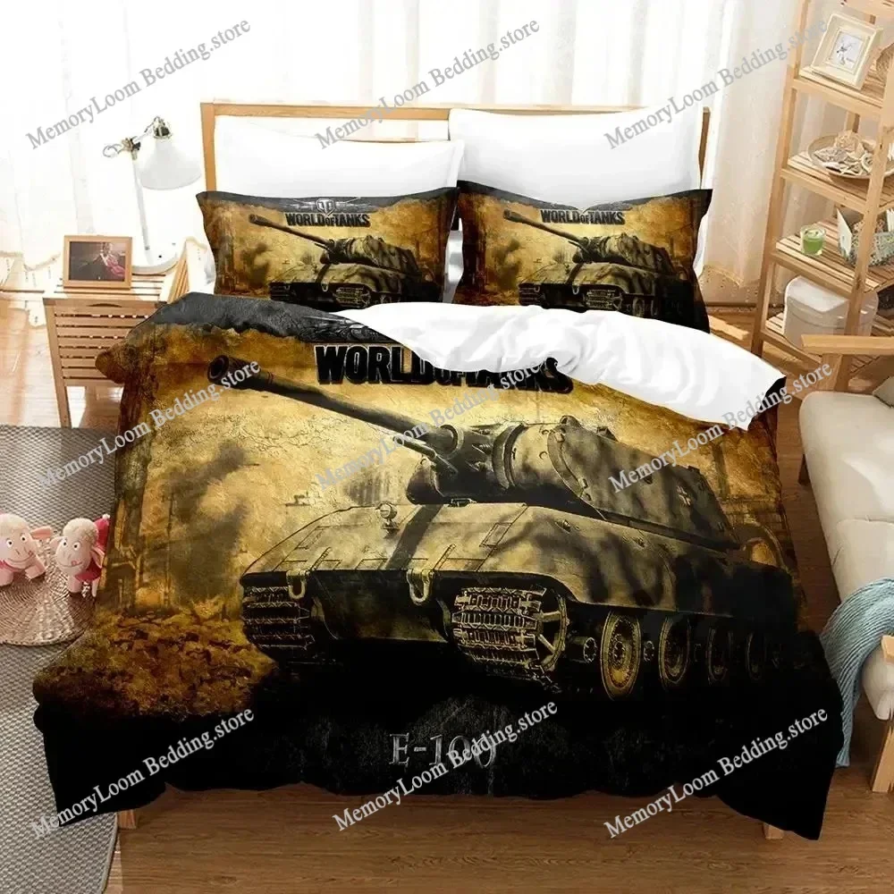 Game World Of Tanks Bedding Set Duvet Cover Bed Set Quilt Cover Pillowcase Comforter king Queen Size Boys Adult Bedding Set