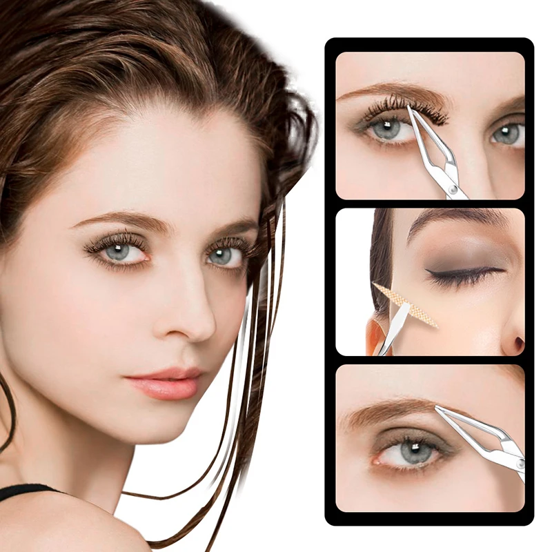 Ellenbogen Augenbraue Zupfer Edelstahl Ellenbogen Clip Schere Pinzette Zange Schönheit Schräg Puller Verlängerung Auge Zupfen Make-Up-Tool
