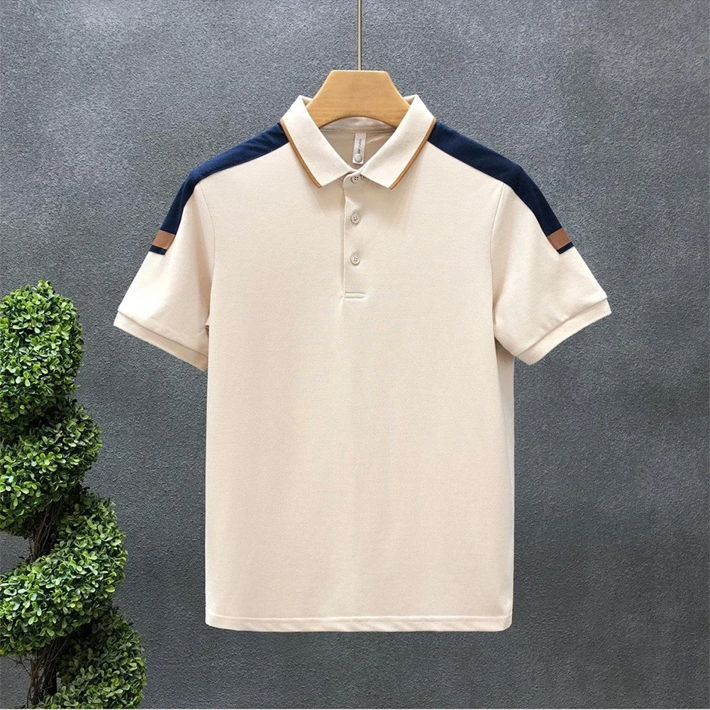 Top Men Shirt Vacation Daily Holiday Breathable Color Block Korean Style Short Sleeve Simple Youth Popular Top