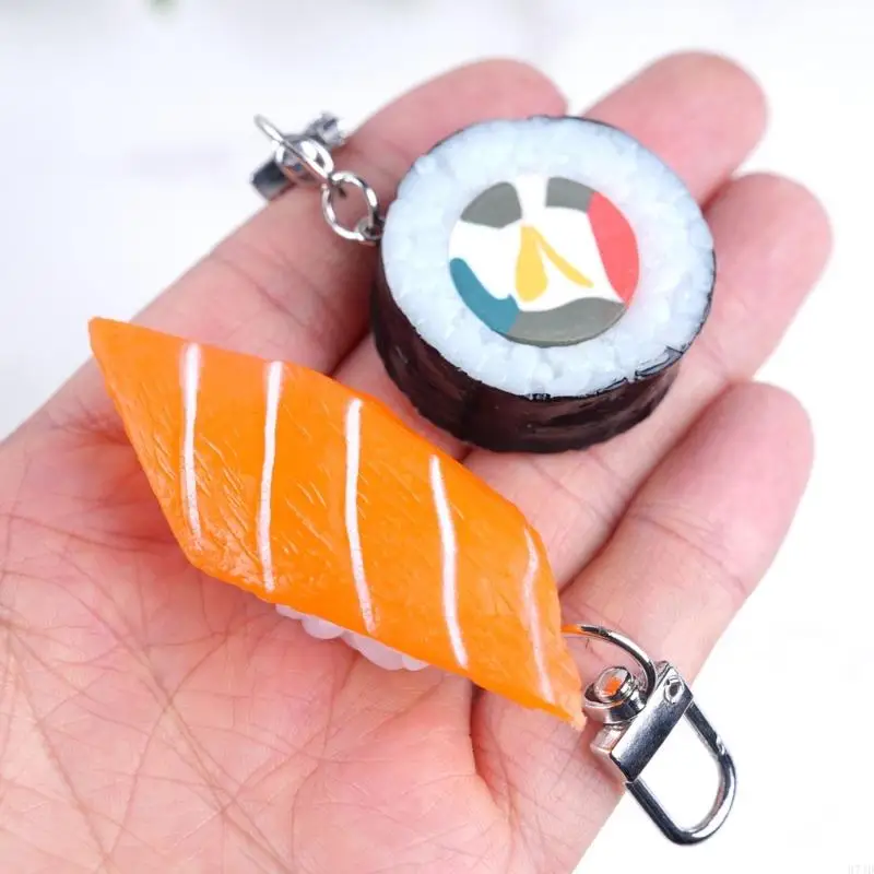 6 Pcs Japanese Sushi Keychain Realistic Design PVC Materials Durable And Fun Decoration For Keys Or Bags 37JD