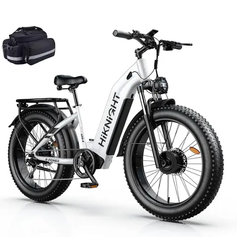 HIKNIGHT H2PRO Dual motor electric bicycle, 26 inch wide tire fast charging version, unisex off-road mountain electric bicycle
