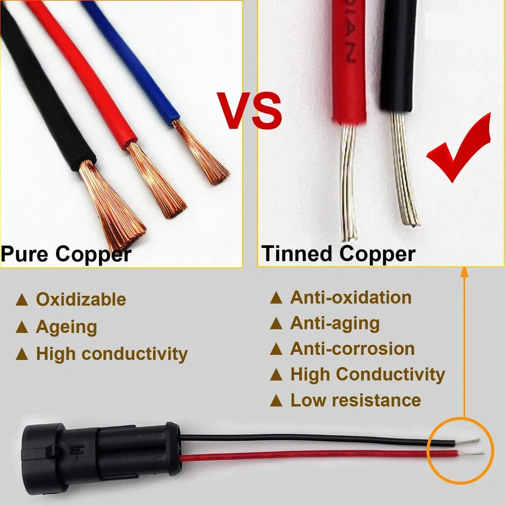 2/3/4pin 16 AWG Waterproof Wire Connectors Automotive Electrical Connectors Quick Disconnect Wire Connectors 2/3/4 Pin