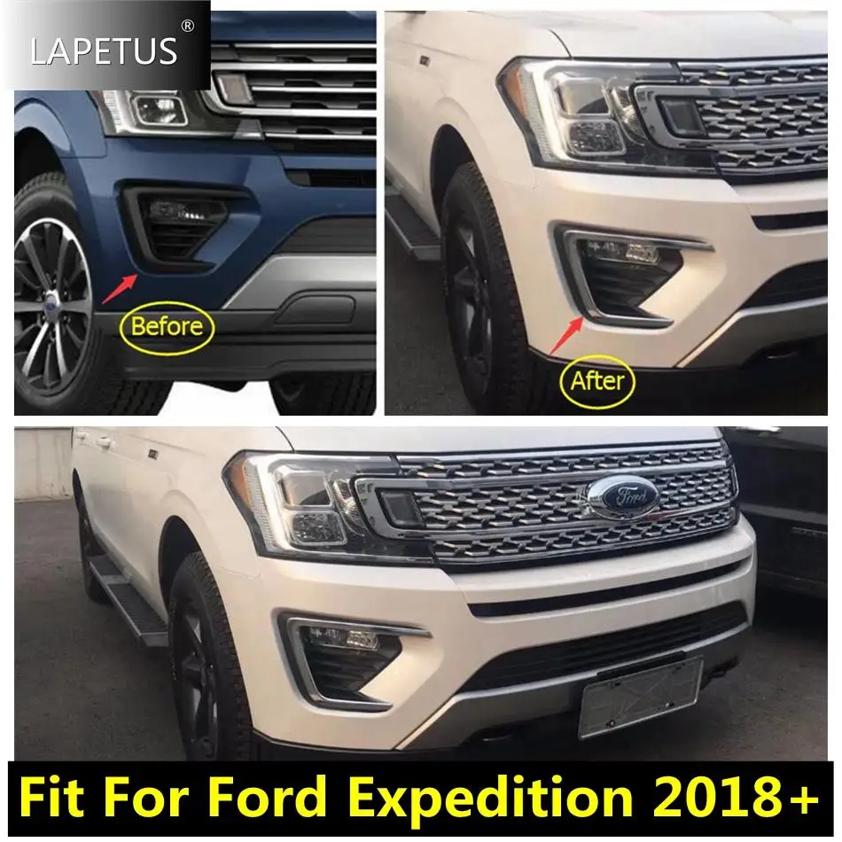 

Front Bumper Fog Lights Foglight Lamps Molding Decor Cover Trim For Ford Expedition 2018 2019 Exterior Modified Car Accessories