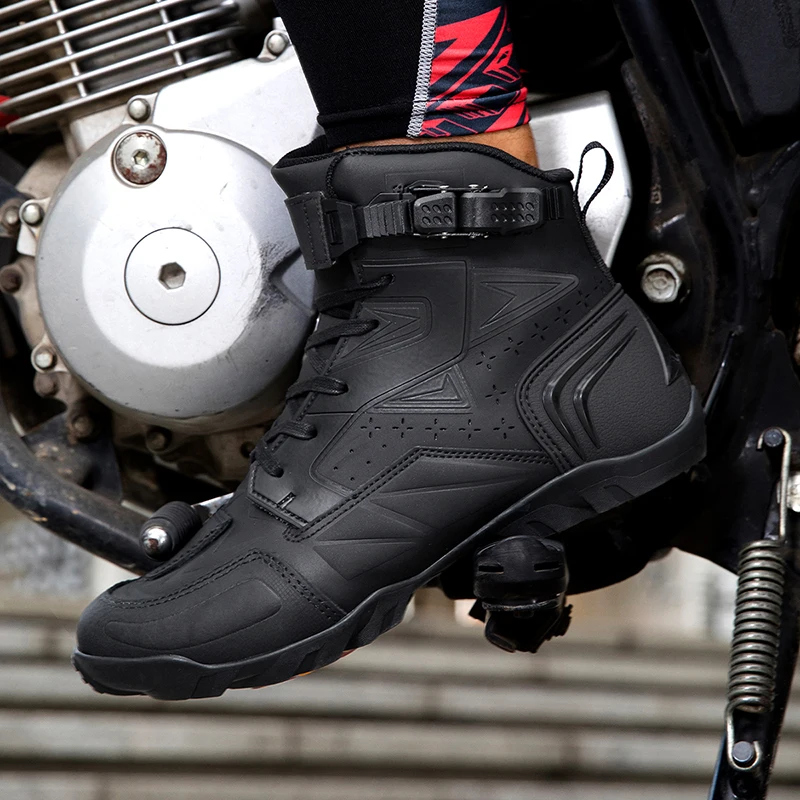 

Мотоциклетные защитные ботинки, новые унисекс, четырехсезонные, с высоким берцем, противоскользящие, износостойкие, дышащие, удобные, для езды по бездорожью