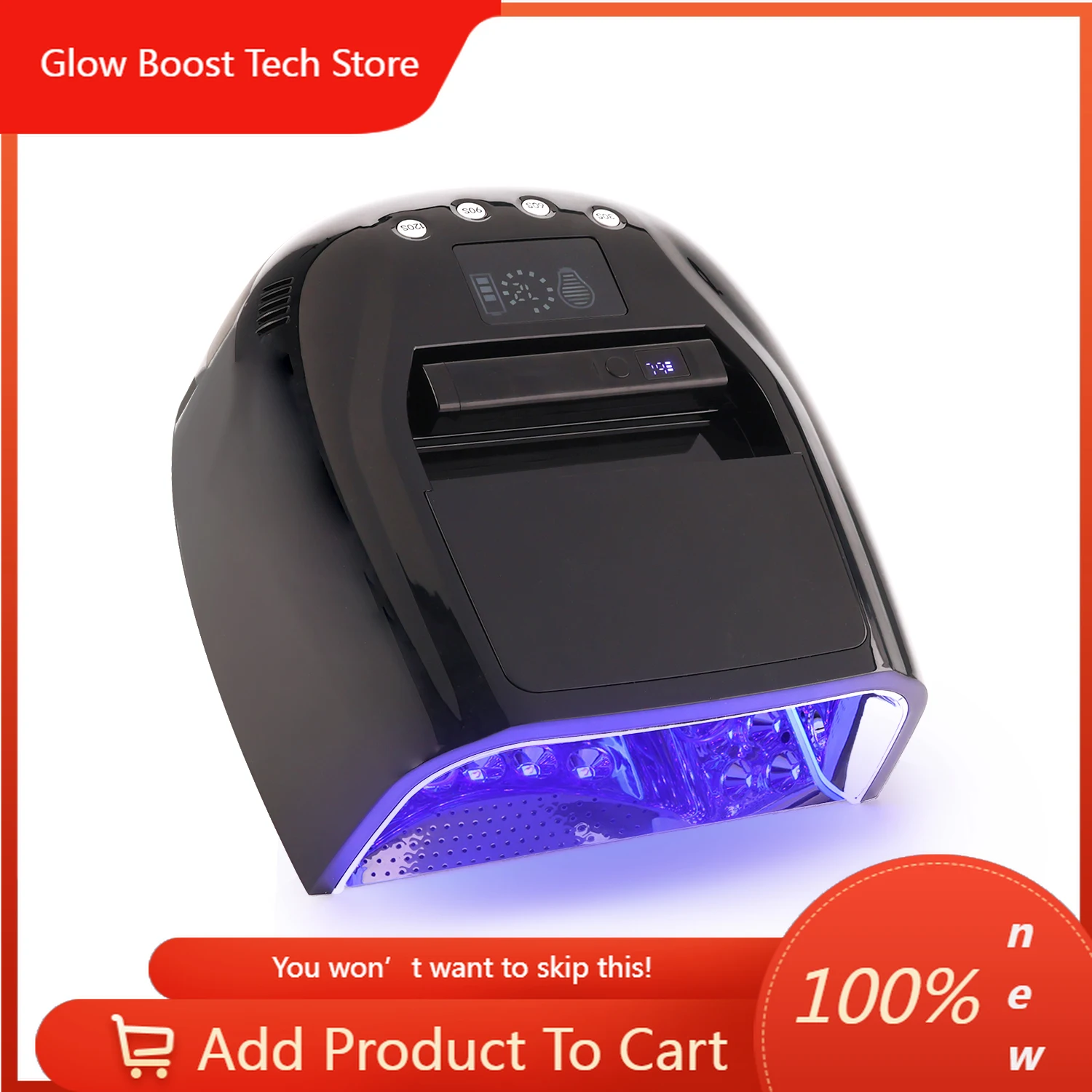 

Новая беспроводная УФ/LED лампа для ногтей NY, 128 Вт, перезаряжаемая, для гель-лака (образец)