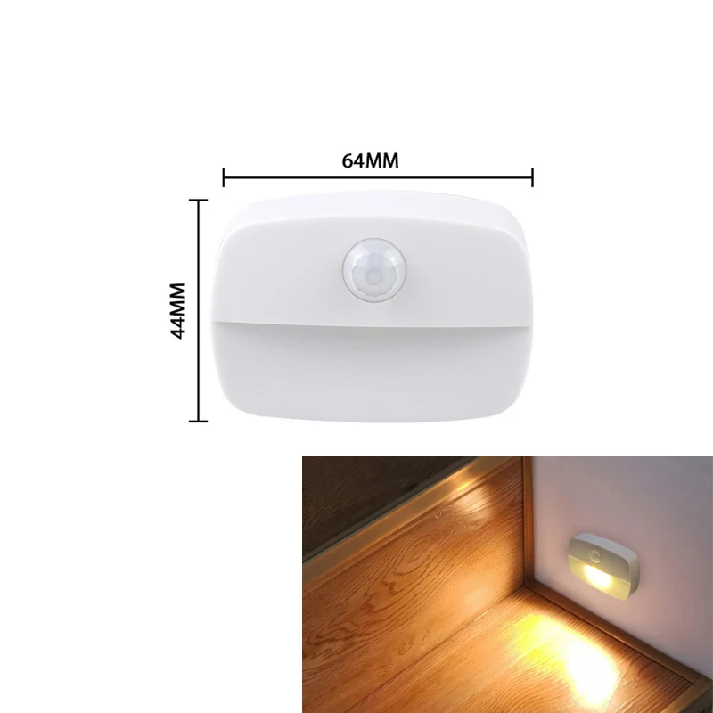 1-5pcs Human body light sensing wireless night light 0.5W 4.5V warm white light for wardrobe aisle stairs wireless night light