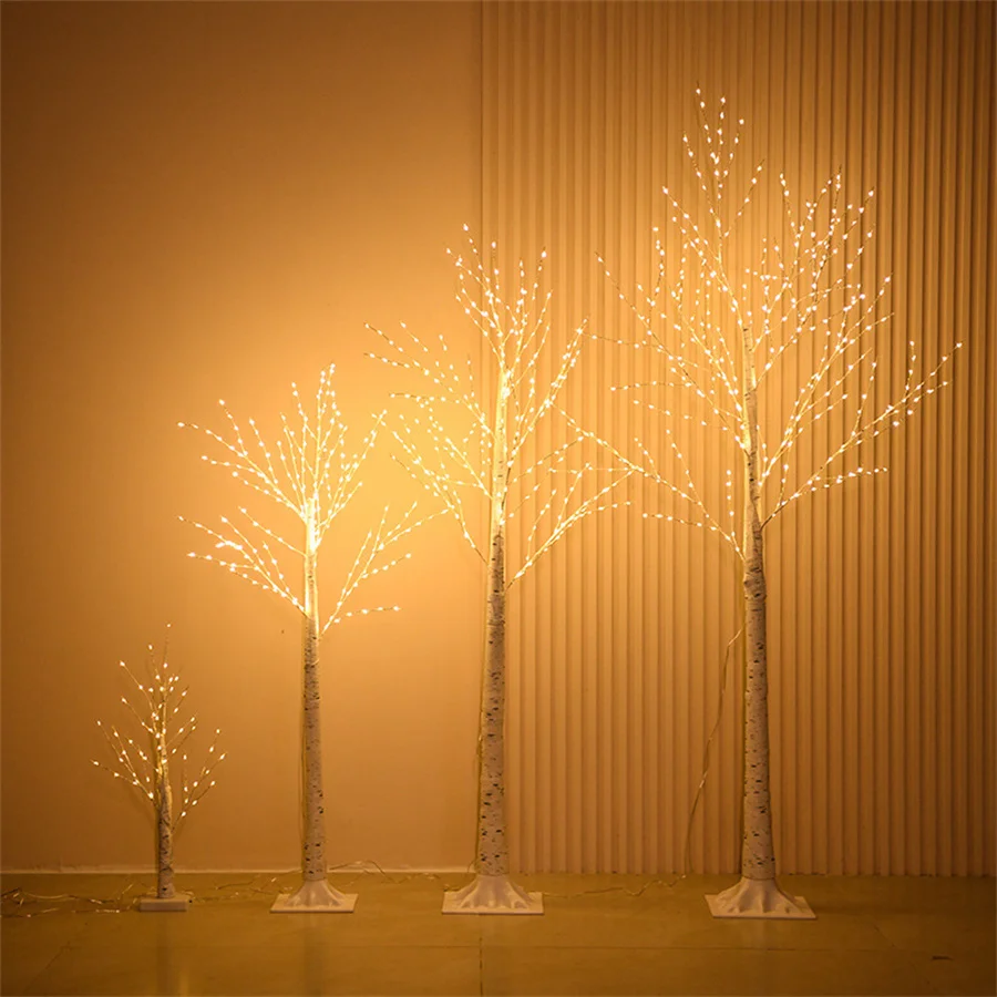 1.8M 400 LED White Birch Tree Set Christmas Tree Copper Wire Garland Decor Lighted Artificial Twig Trees Outdoor Indoor Decor