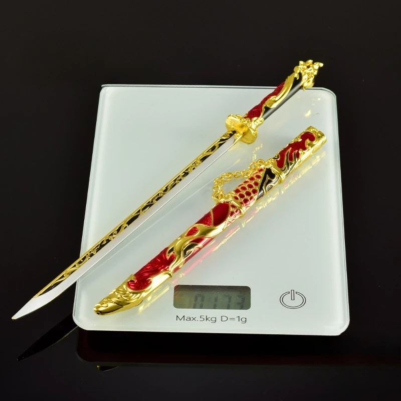 30cm/11.81in Naraka: Bladepoint Game Peripheral Weapons Models Metal Crafts Ornaments Reversed Yin and Yang Spring Edge Weapons