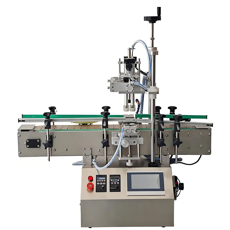 

-oo Small Desktop Fully Automatic Desktop Style Capping Machine Screw Cap Machine Servo Glass PET Bottle Capping Machine