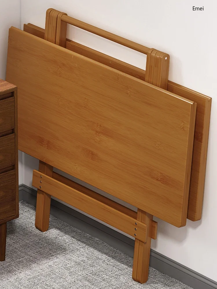 

Foldable Table Square Dining Table Portable Outdoor Bamboo Storage