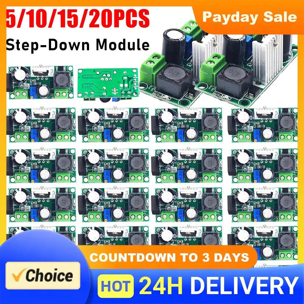 AC/DC To DC Power Module LM2596HV Regulated Power Supply Adjustable AC 5V-30V DC 5V-50V Voltage Regulator Chip DIY Accessories