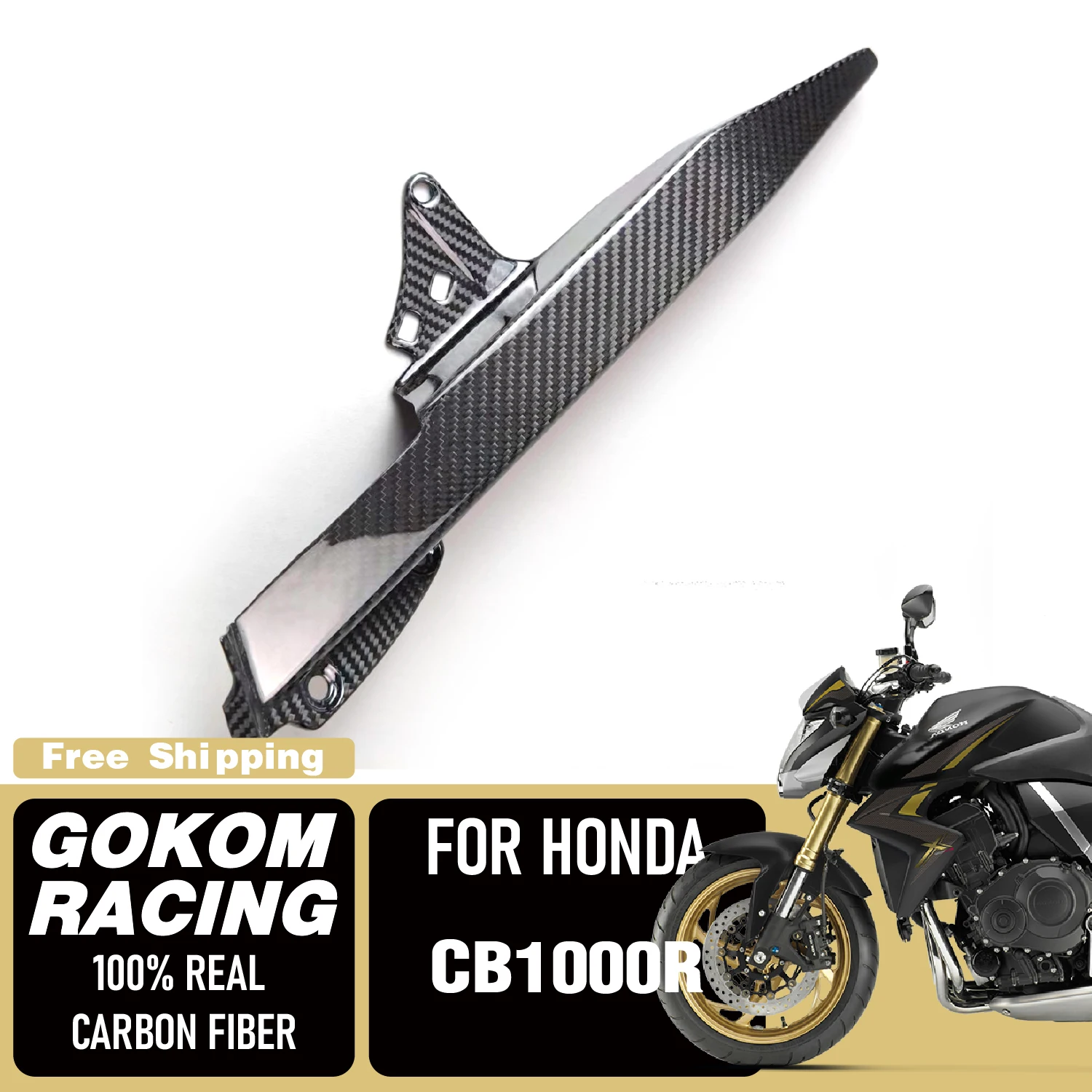 

Gokom Racing For HONDA CB1000R Chain GUARD COVER COWLING FAIRING 100% REAL CARBON FIBER MOTORCYCLE ACCESSORIES