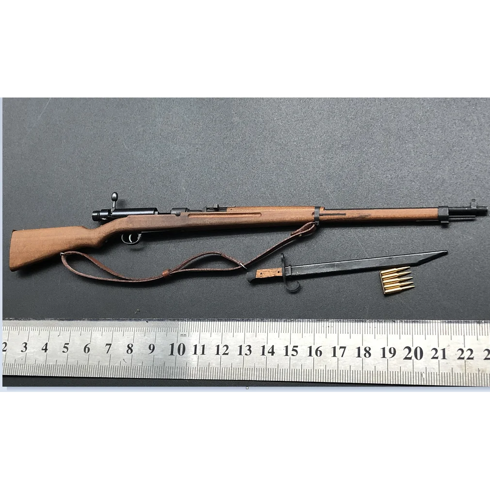 Modèle de fusil de type 38 en bois et métal à l'échelle 1/6, décoration de bureau, miniature militaire de la Seconde Guerre mondiale pour vitrine de collection