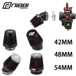 NIBBI Universal 42mm 48mm 54mm Mushroom Head Motorcycle Carburetor Air Filter Cleaner Intake Pipe Modified Scooter Accessories