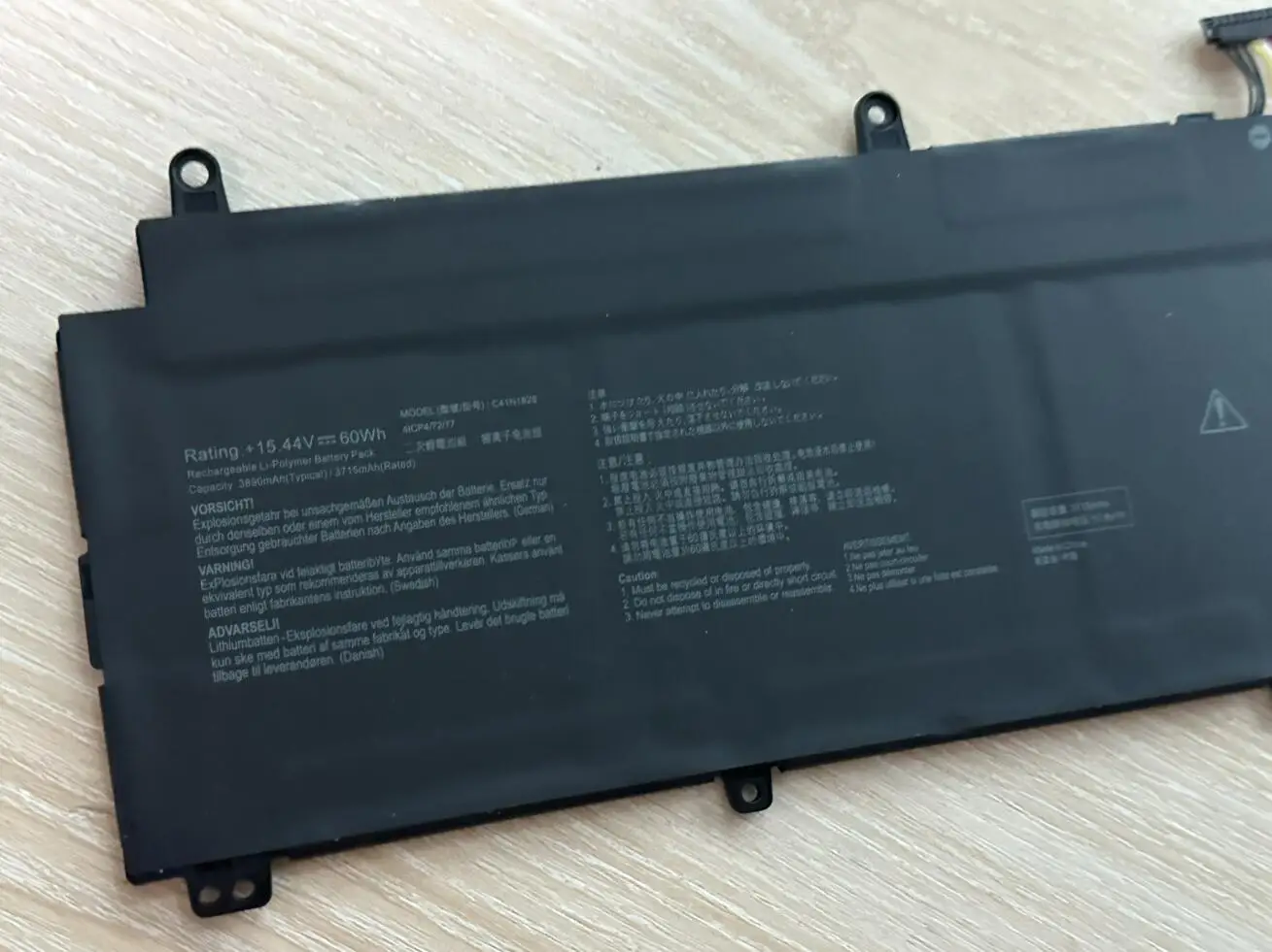 C41N1828 Battery For ASUS ROG Zephyrus S GX531GW GX531GV GX531GWR GX531GX GX531GXR GX531GV-ES003T 15.44V 60WH