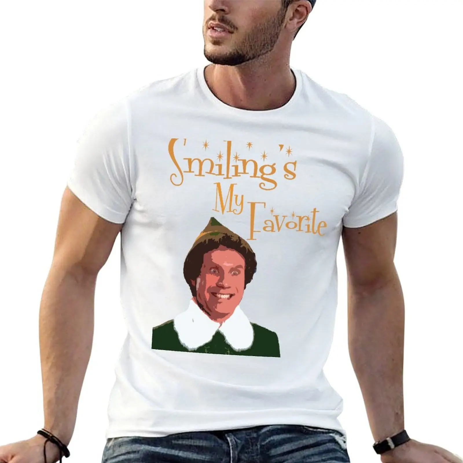 Buddy The Elf - Smiling My Favorite T-Shirt custom shirt customs t shirts for men graphic