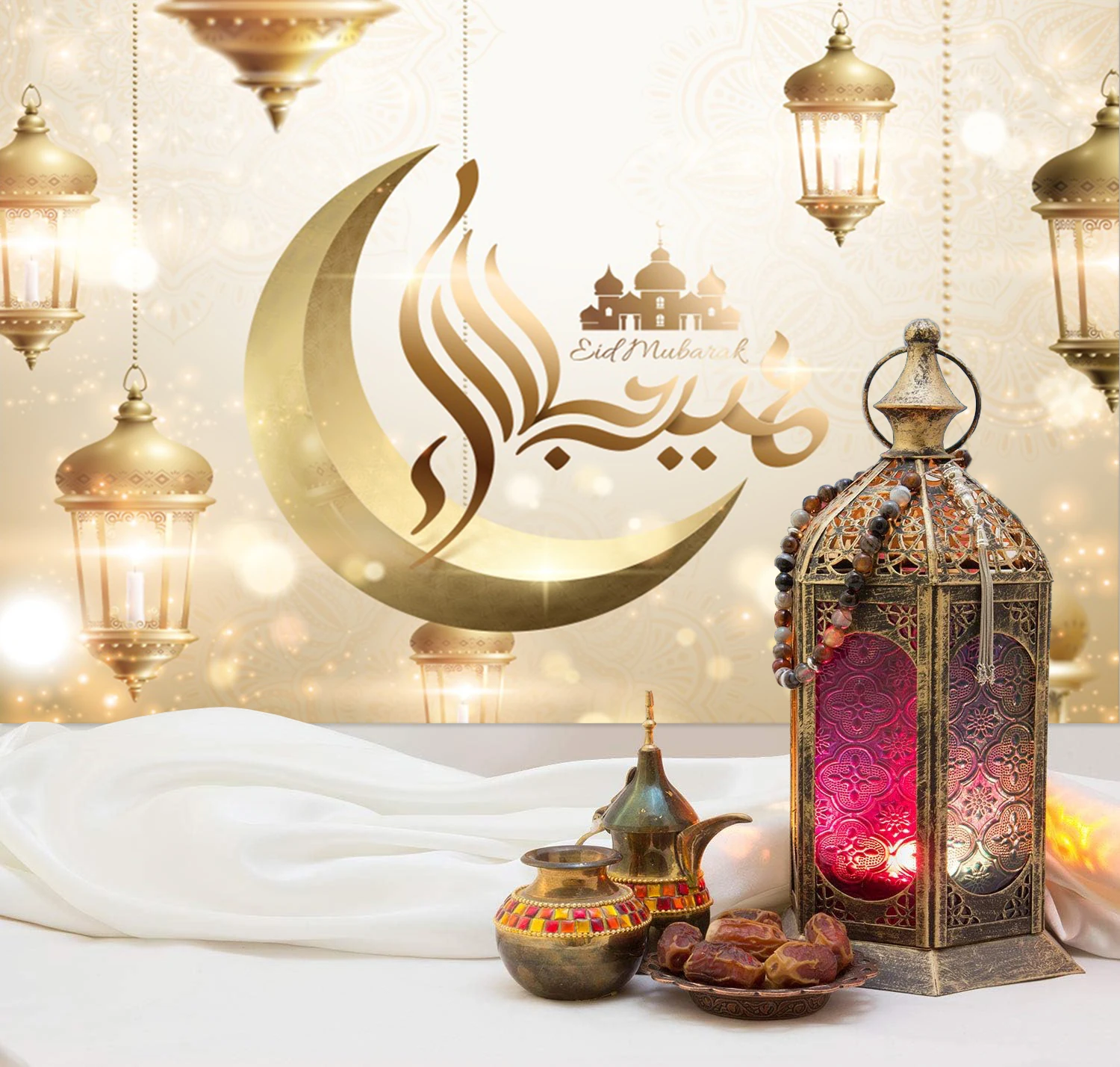 عيد مبارك خلفية فانوس القمر عيد الأضحى مسلم رمضان كريم الإسلامي الفطر صورة التصوير خلفية استوديو الصور
