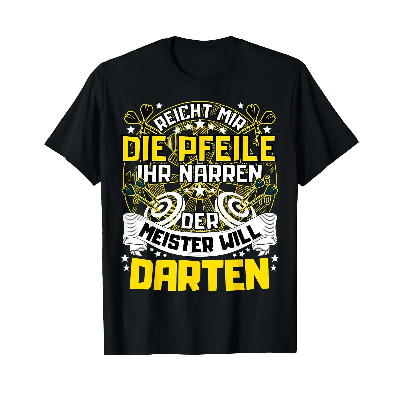 T Shirt with German Text Reich mir die Pfeile der Meister Will Darten Language vintage Washed Stylish streetwear homme