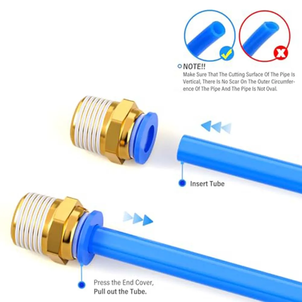 Air Fitting PC6-02 Fitting For Larger Installations Easy Installation Leakage Prevention Long-lasting For PA Tubes