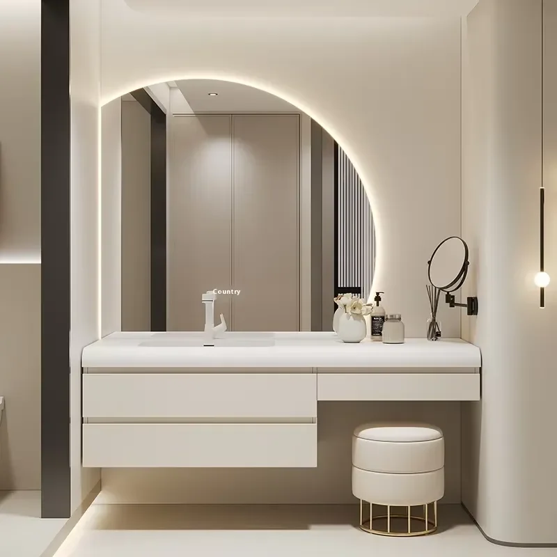 George Group Customized Hot Sale Hotel Aluminum Cabinet Furniture Bathroom Sink Modern Bathroom Vanity Cabinet with Mirror