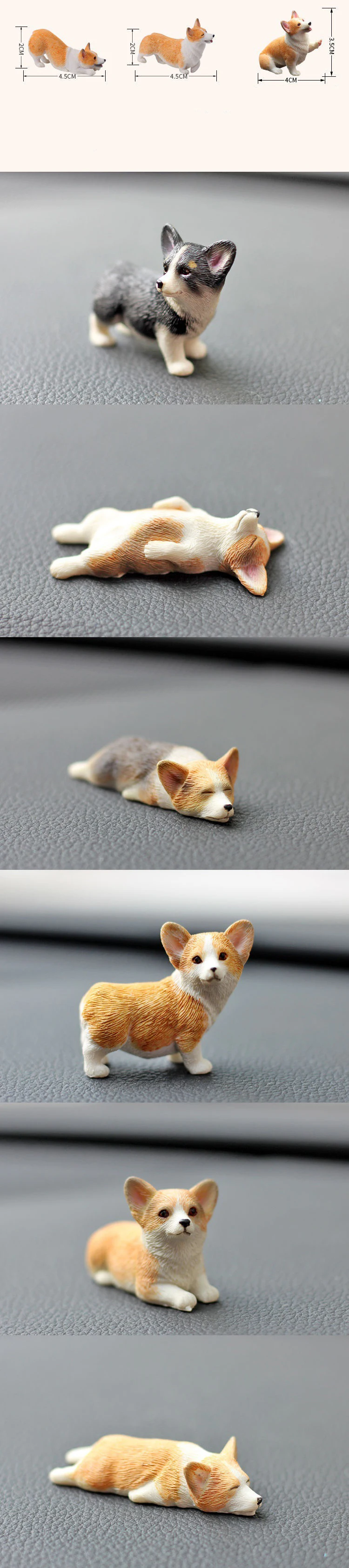Mini-Corgi-Harzfigur - Entzückendes 3D-Handwerk, einzigartiges Geburtstagsgeschenk & kreative Autodekoration für Tierliebhaber – Detail 2