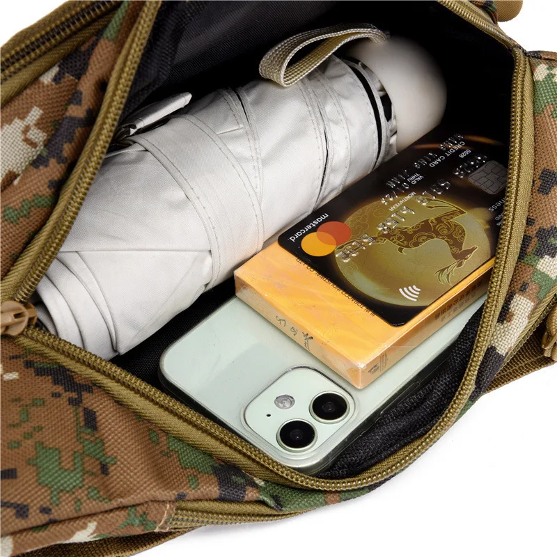 Casual New Four Zipper Messenger Bag Work Cashier Wallet Multi-functional Camouflage Men's Waist Pack view 2