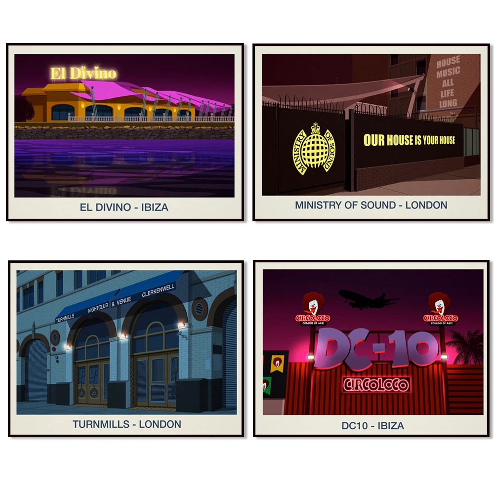 El Divino Nightclub, Camden Palace, Aerial, Vocal Nightclub, Cream Nightclub, Amnesia Nightclub, Nightclub Foundation Poster