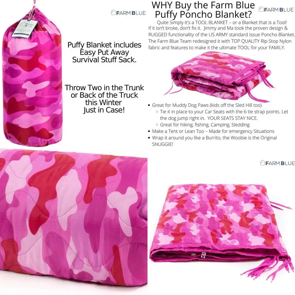 

Розовое камуфляжное одеяло в стиле милитари — подкладка для пончо для походов, пеших прогулок и аварийного снаряжения для выживания