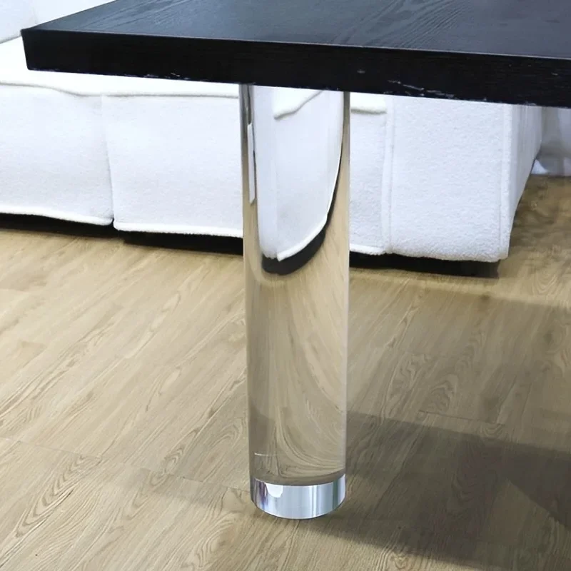 Transparent acrylic cylindrical table legs custom dining table bracket island platform support legs cylindrical one-character de