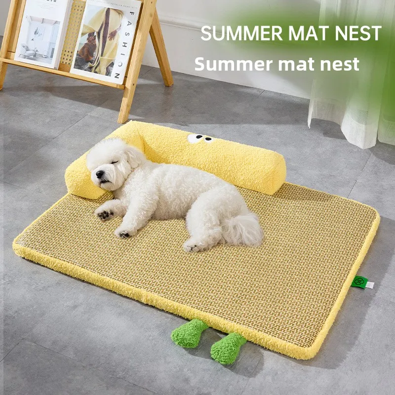cama-refrescante-de-verano-para-perros-y-gatos-cojin-de-ratan-con-esponja-gruesa-colchoneta-para-mascotas-extraible-y-lavable-transfronterizo