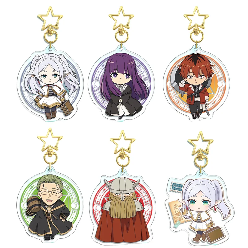 Anime Sousou no Frieren: Beyond Journey's End 6cm Frieren Stark Himmel Eisen Heiter Acrylic keychain Christmas Gift