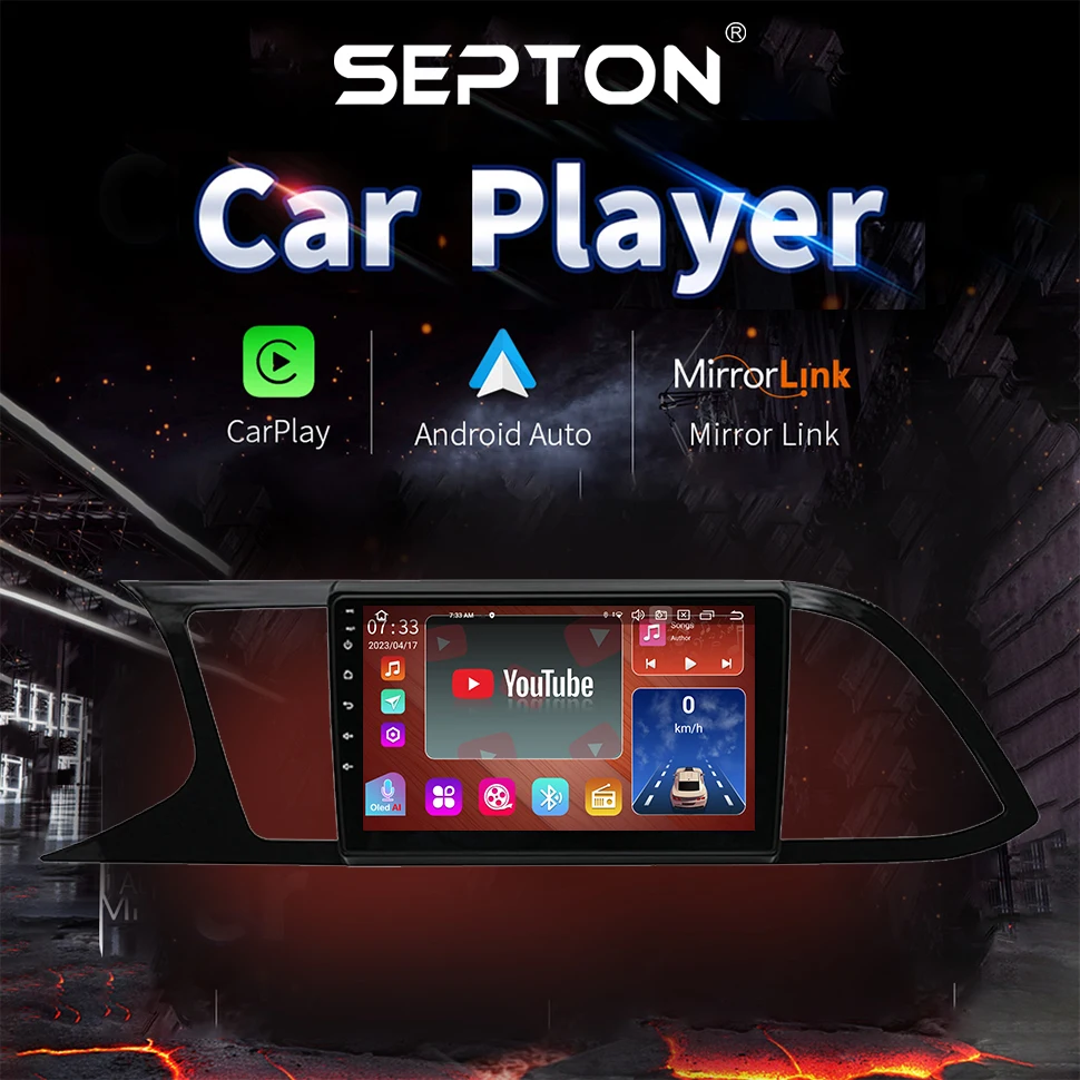 SEPTON 8+128G Android 12 8+128G Car Radio for Seat Leon 3 MK3 MK 3 2012 - 2020 4G Android Car Multimedia Player  Car Stereo