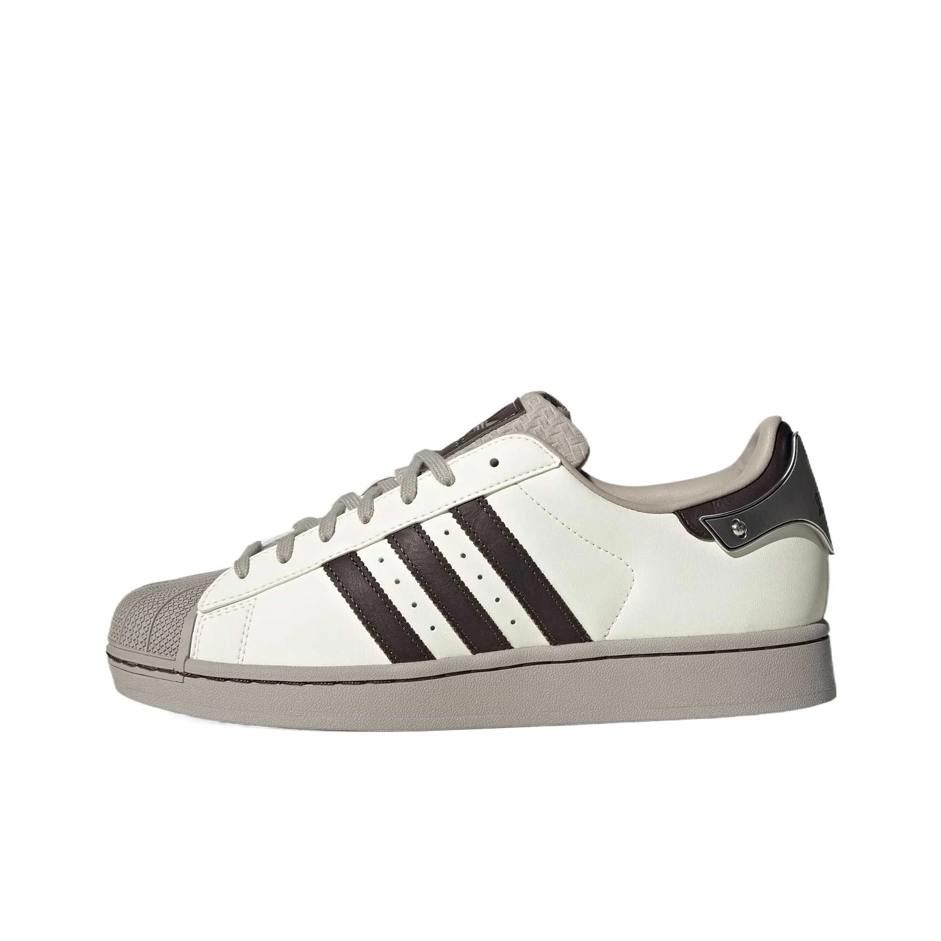 adidas Originals SUPERSTAR Leather Low-Top Sneakers Unisex Style in White and Brown JQ6250